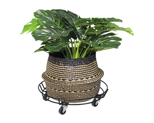 WagnerSystem plantenwagen, staal, Ø 38 cm, draagvermogen 100 kg, grijs