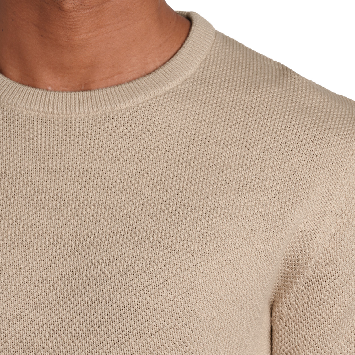 Herren Strickpullover mit Struktur beige
