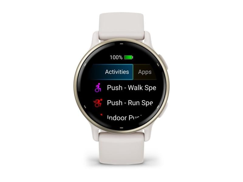 GARMIN GPS-Sportuhr Vivoactive 5 Elfenbein/Cremegold Smartwatch