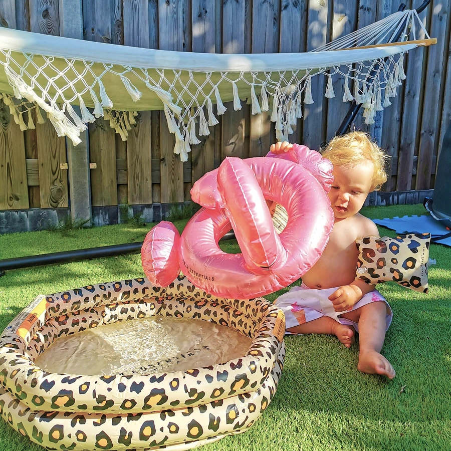 Swim Essentials Printed Baby Pool Beige Leopard 60 cm 2 rings