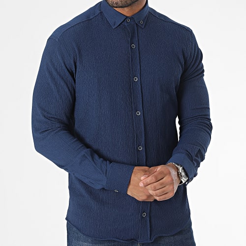 Chemise Manches Longues Bleu Marine