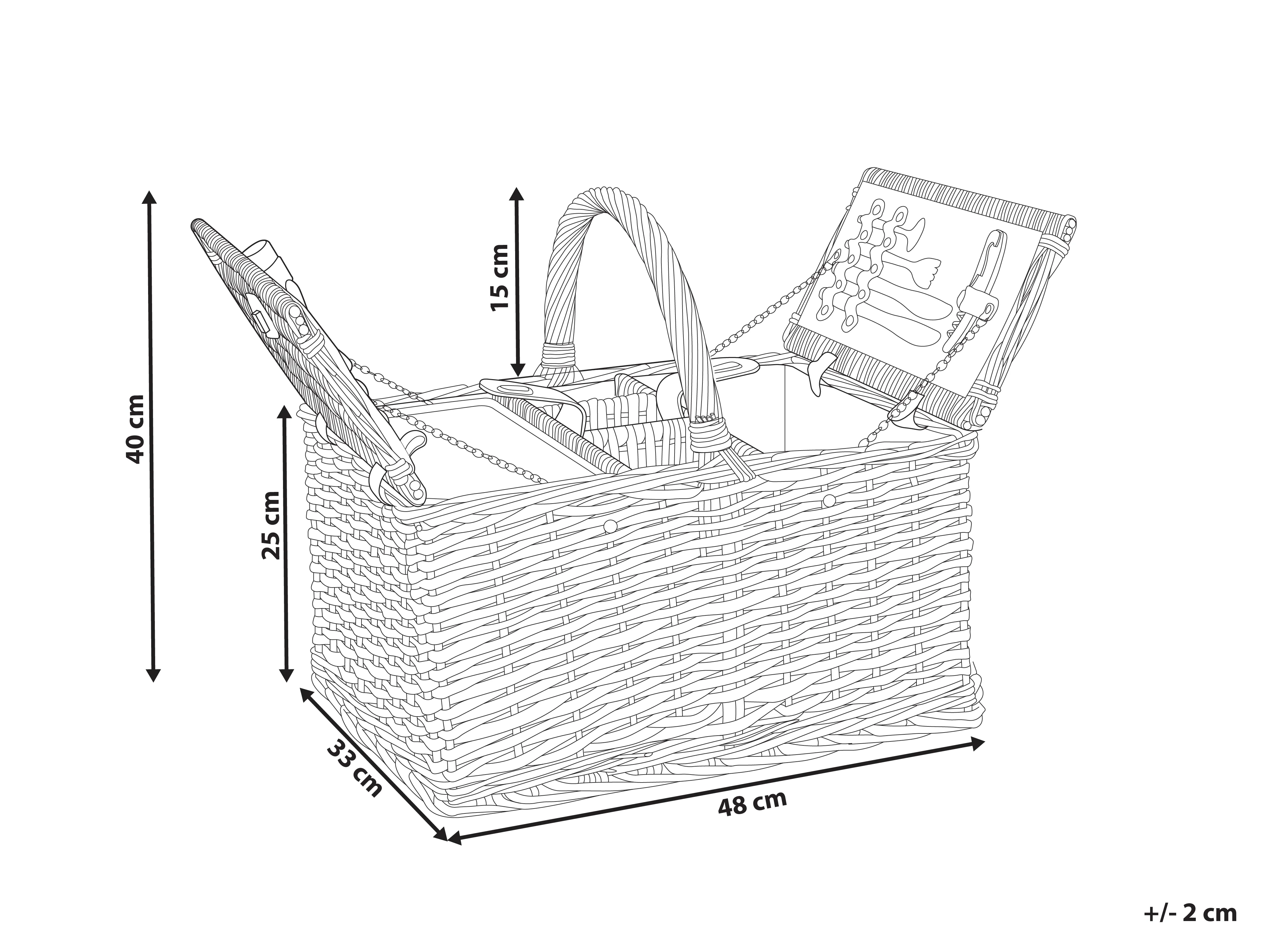 Picknickmand GROSEILLE Wicker Grijs