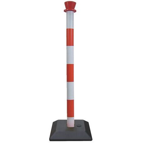 Poteau lesté plastique rouge et blanc