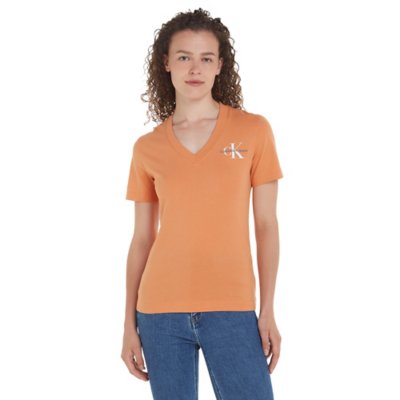 Tee-shirt à manches courtes femme Monologo Slim V-Neck CALVIN KLEIN