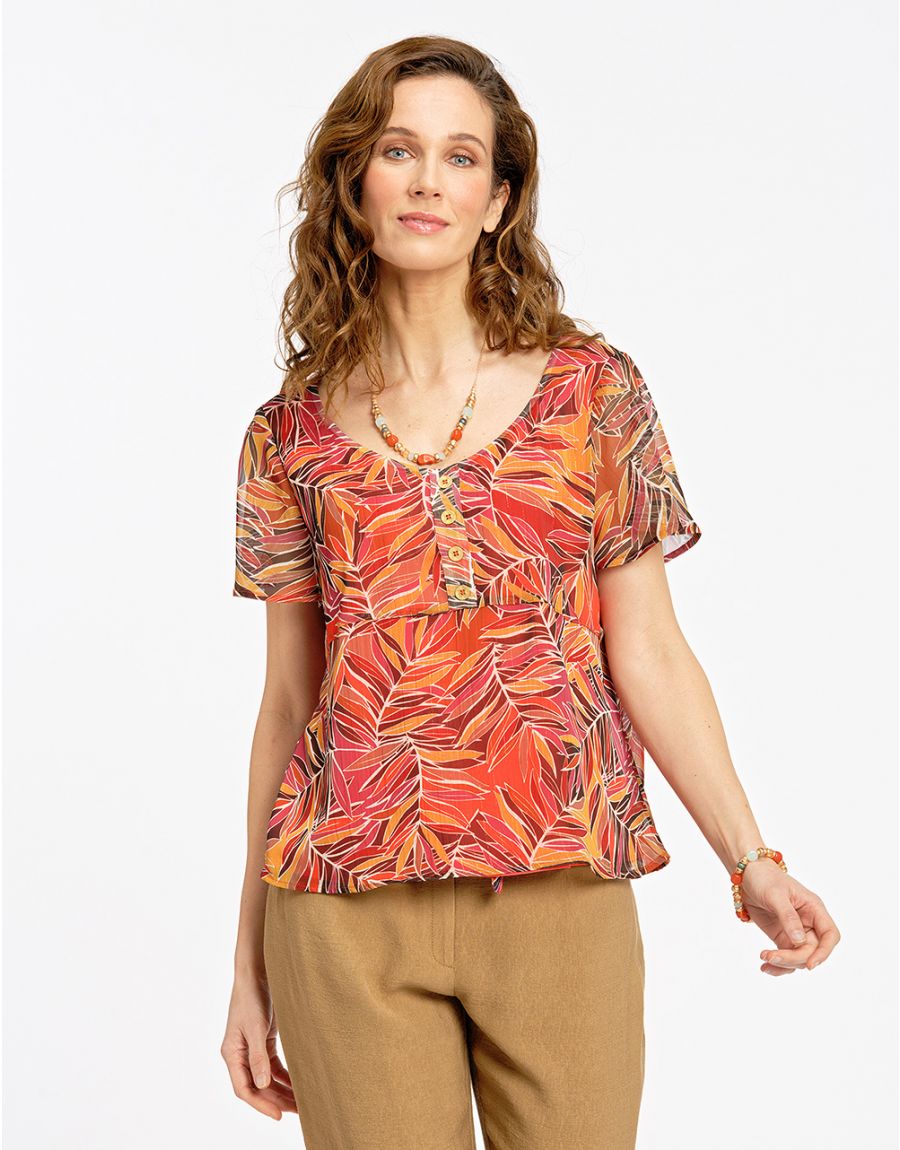 Blouse en voile marron