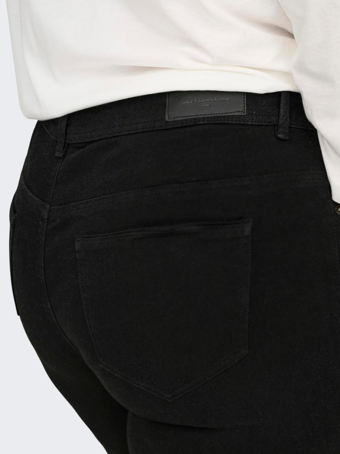 CARSALLY Hohe Taille Ausgestellt Jeans Black