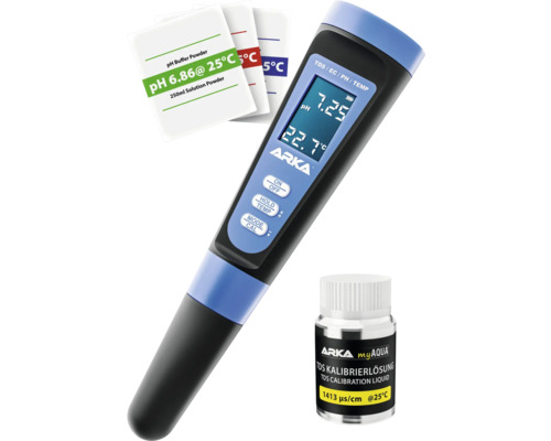 ARKA myAqua pH TDS EC-meter meet waterparameters zoals geleidbaarheid, pH-waarde, EC-waarde