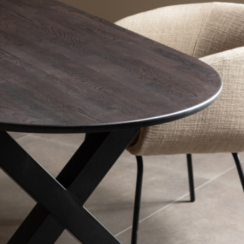 WOOOD tafelblad Tablo ovaal mid brown 24 mm 220x90 cm