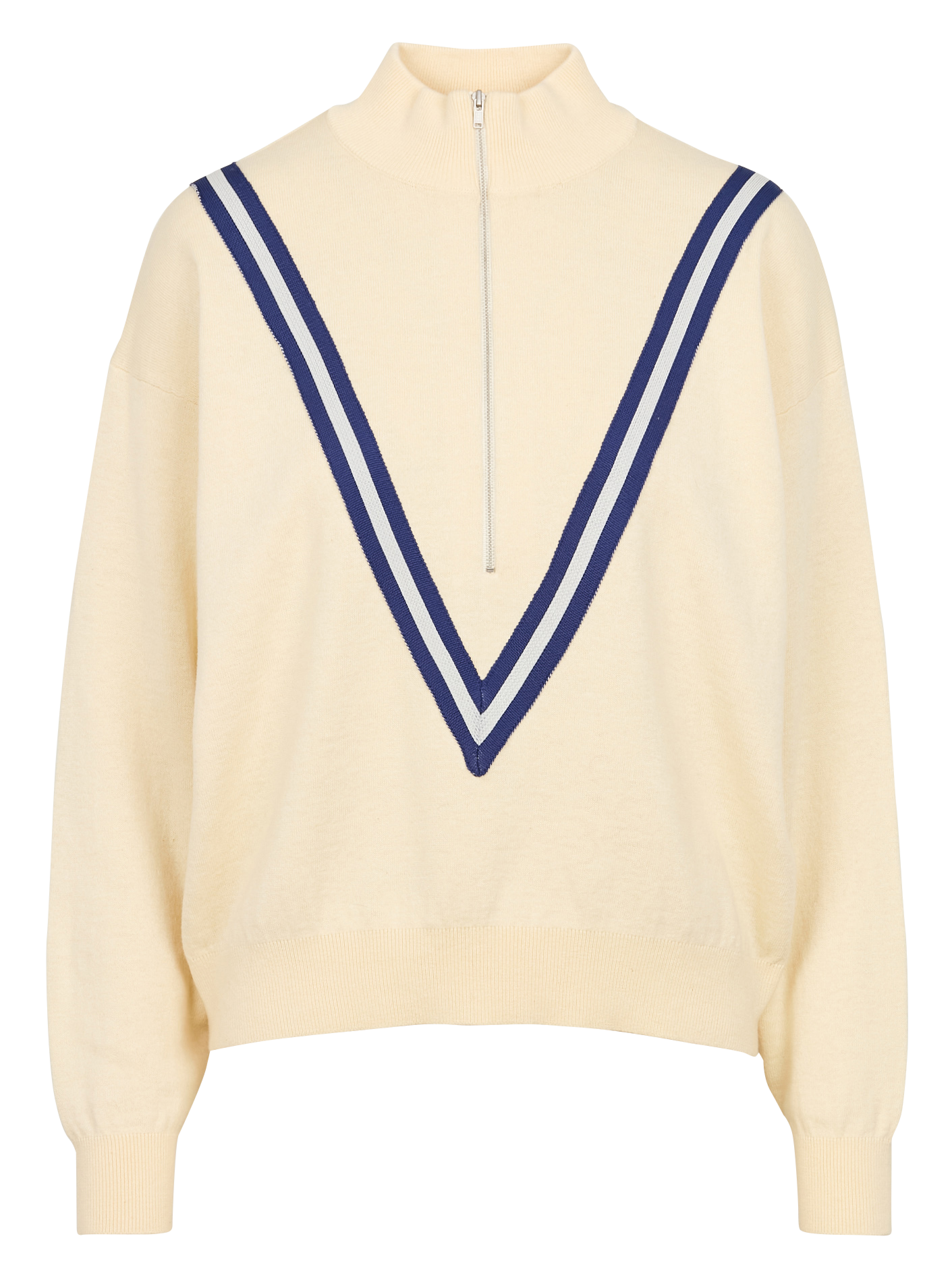 GOPPO - Pull col montant en coton mélangé | Beige