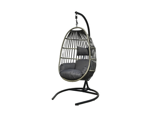Hangstoel SenS-Line tuinmeubel 103 x 103 x 190 cm polyrotan grijs antraciet