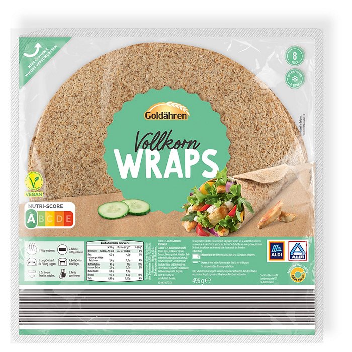 GOLDÄHREN Wraps Vollkorn 496 g