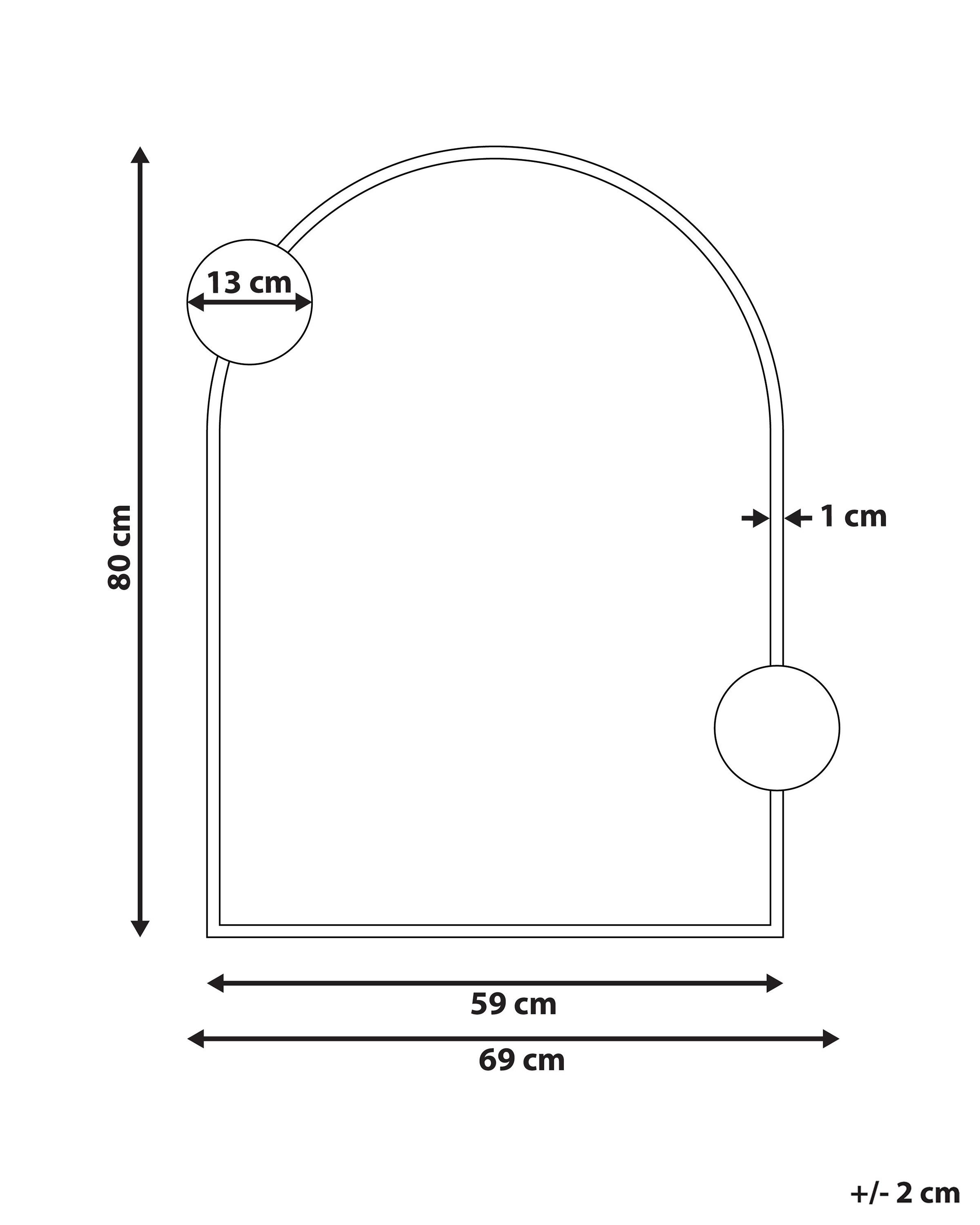 Wandspiegel AULON 69 cm 80 cm Metaal Zwart