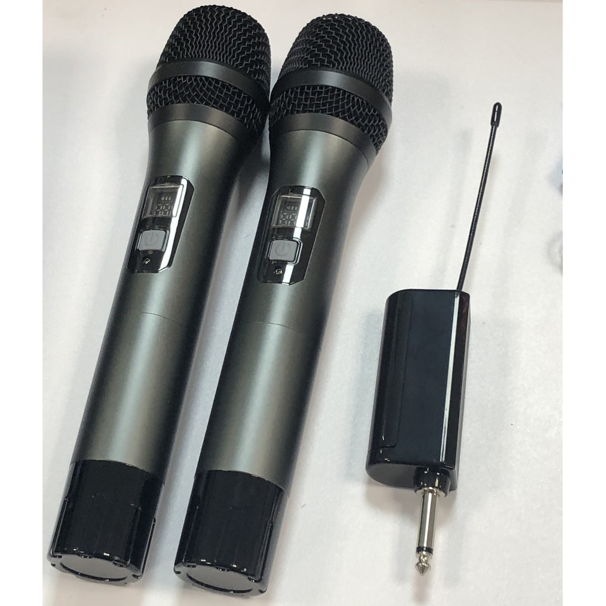 2 trådløse mikrofoner Bluetooth Reverb med Android-portkabel Sort