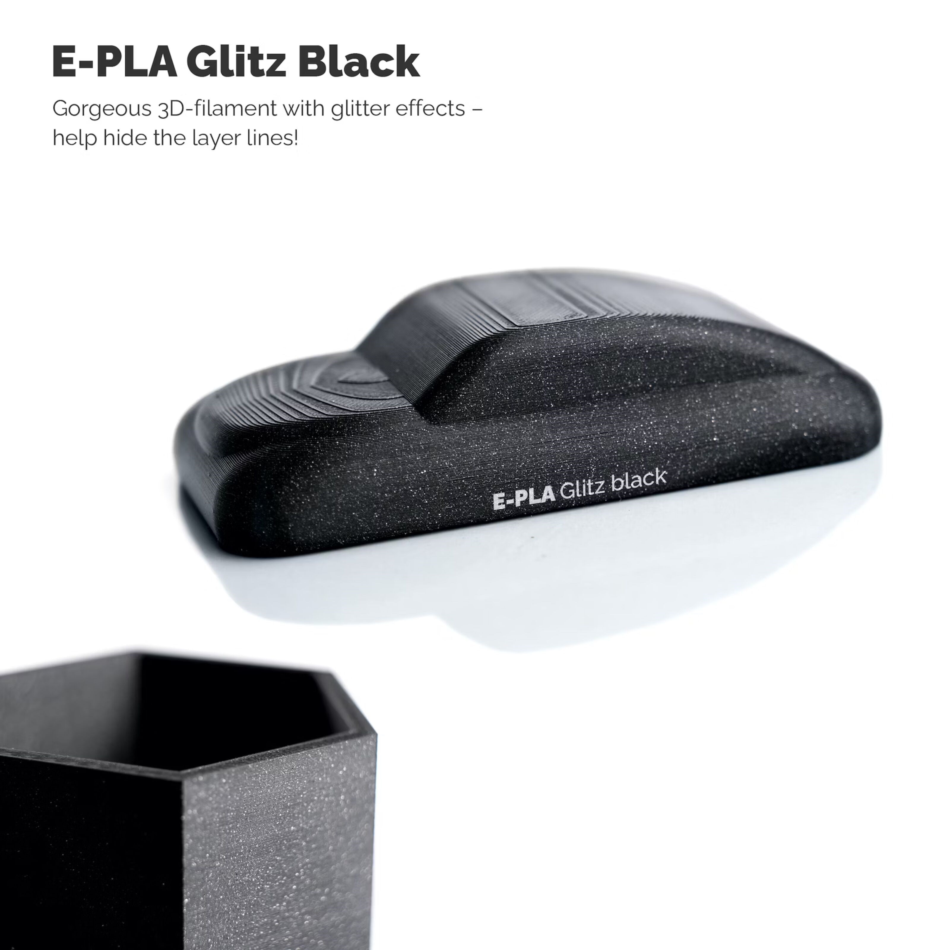 Addnorth E-PLA-filament for 3D-skriver 1,75 mm Glitz Black