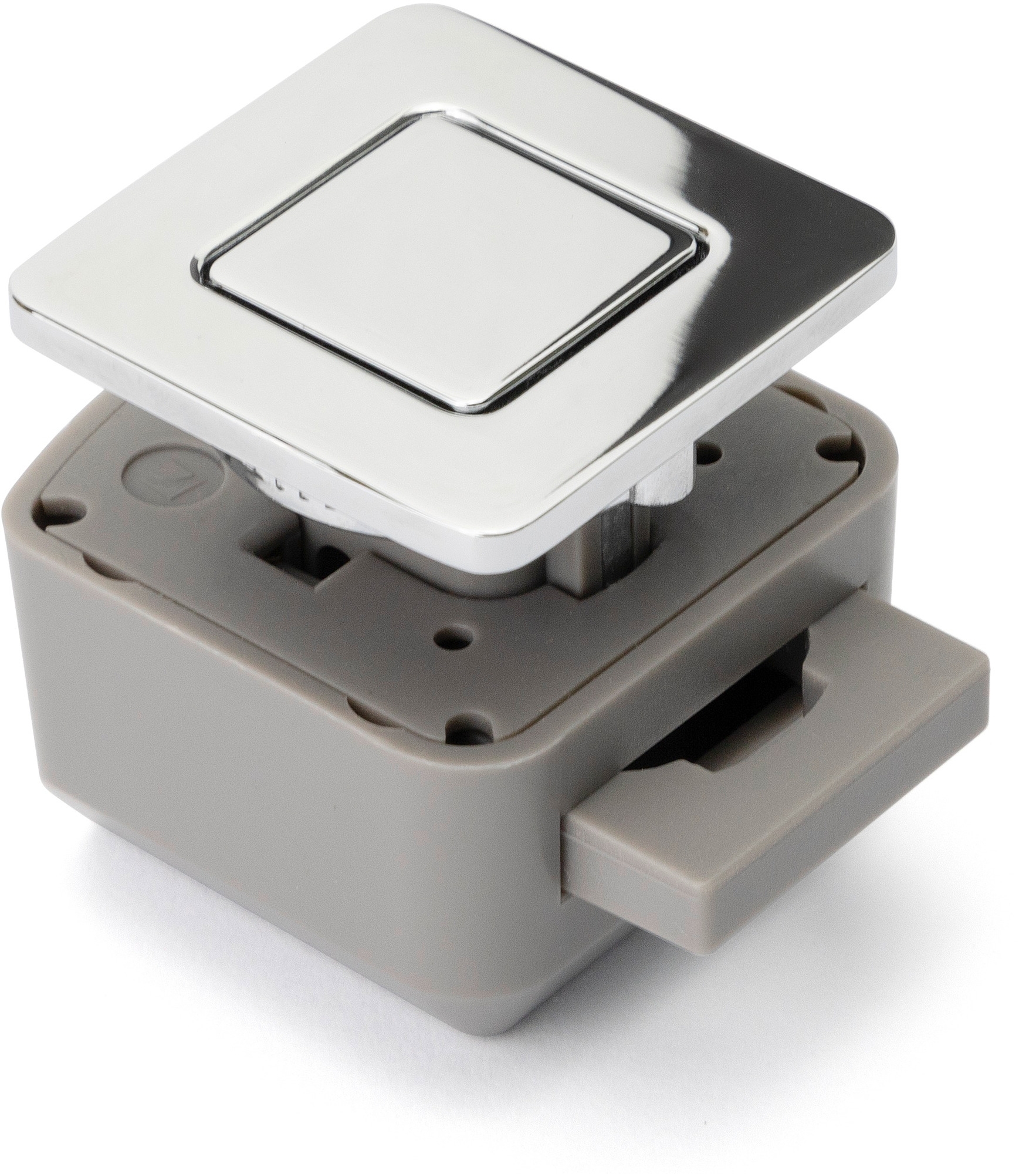 Confurn R-EVOLUTION Push Lock Schließsystem eckig chrom glänzend galvanisiert