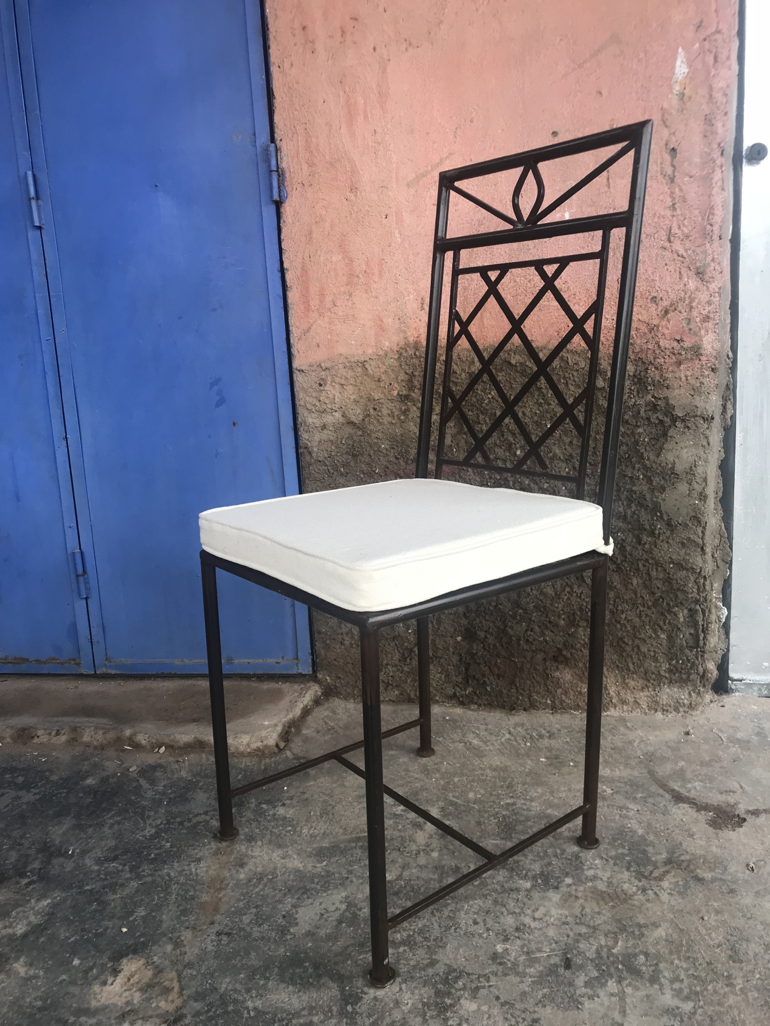 Eisenstuhl 'Meleki' mit Kissen, rostbraun, T 40 cm, B 40 cm, H 106 cm günstig bestellen