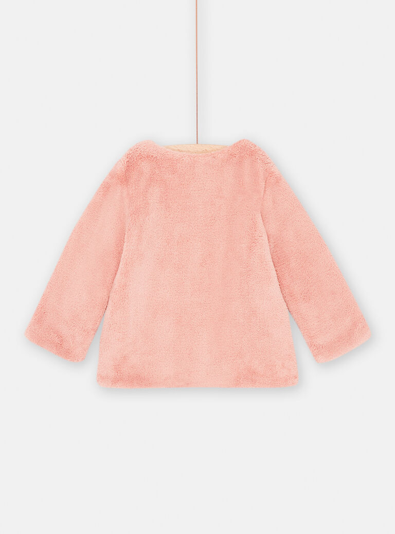Cardigan litchi en soft boa réversible bébé fille
