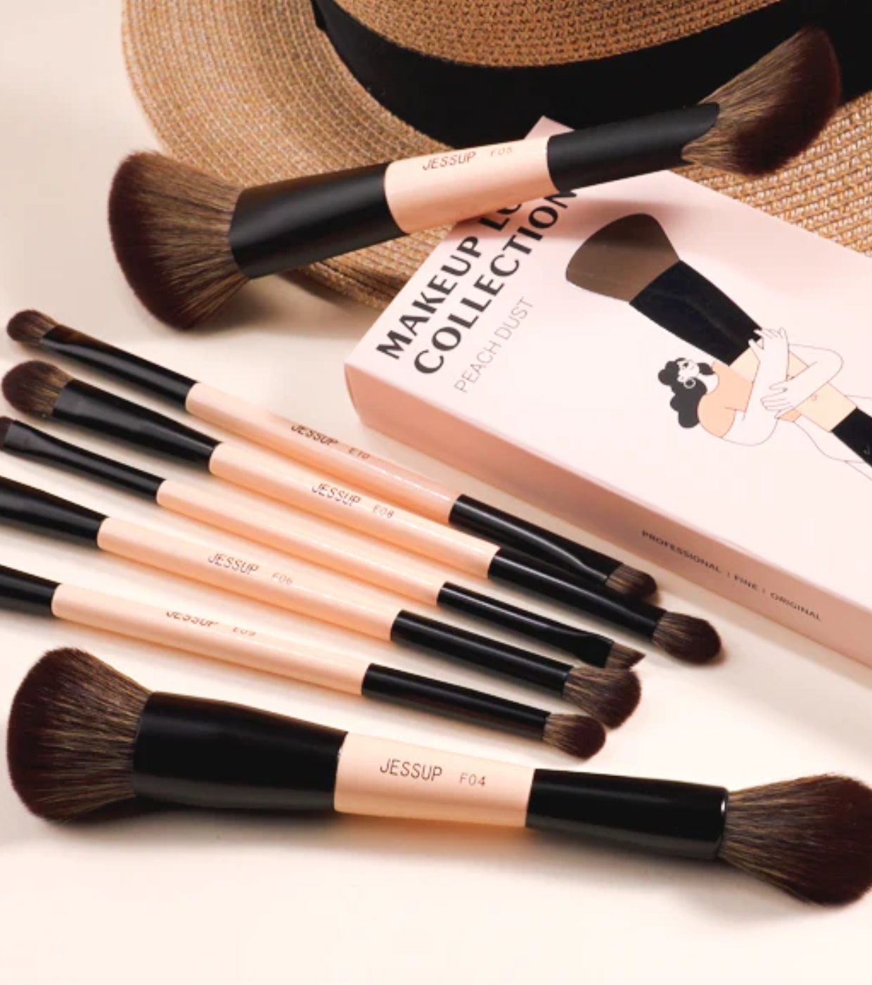 Jessup Beauty - *Collection VI* - Conjunto de 7 pincéis - T600: Peach Dust