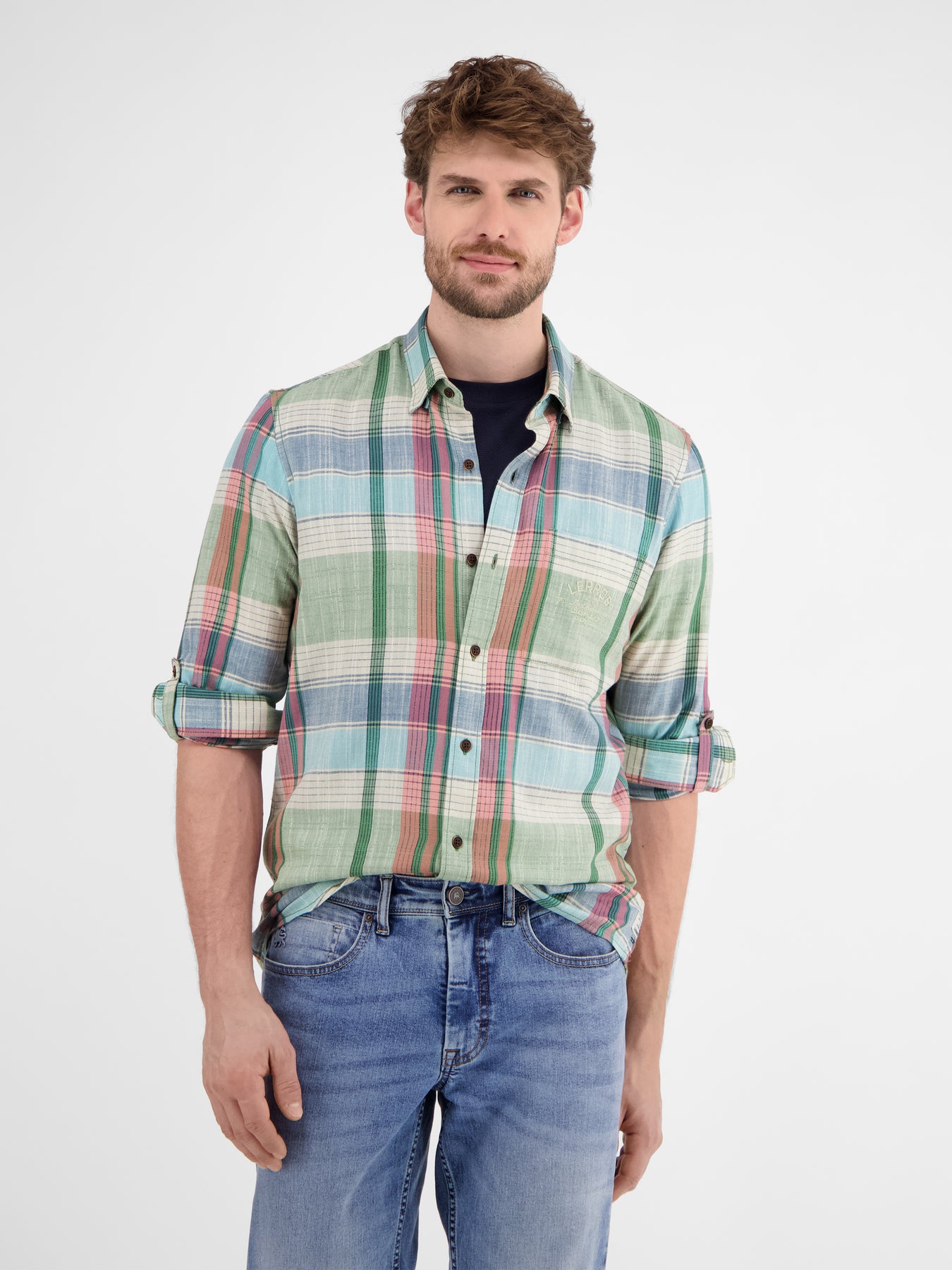Karohemd für Herren mit verdecktem Button-down-Kragen