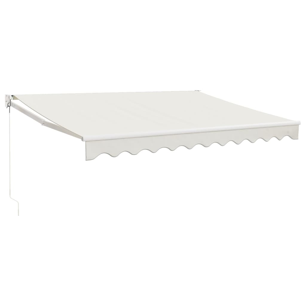 Auvent rétractable crème 3,5x2,5 m tissu et aluminium
