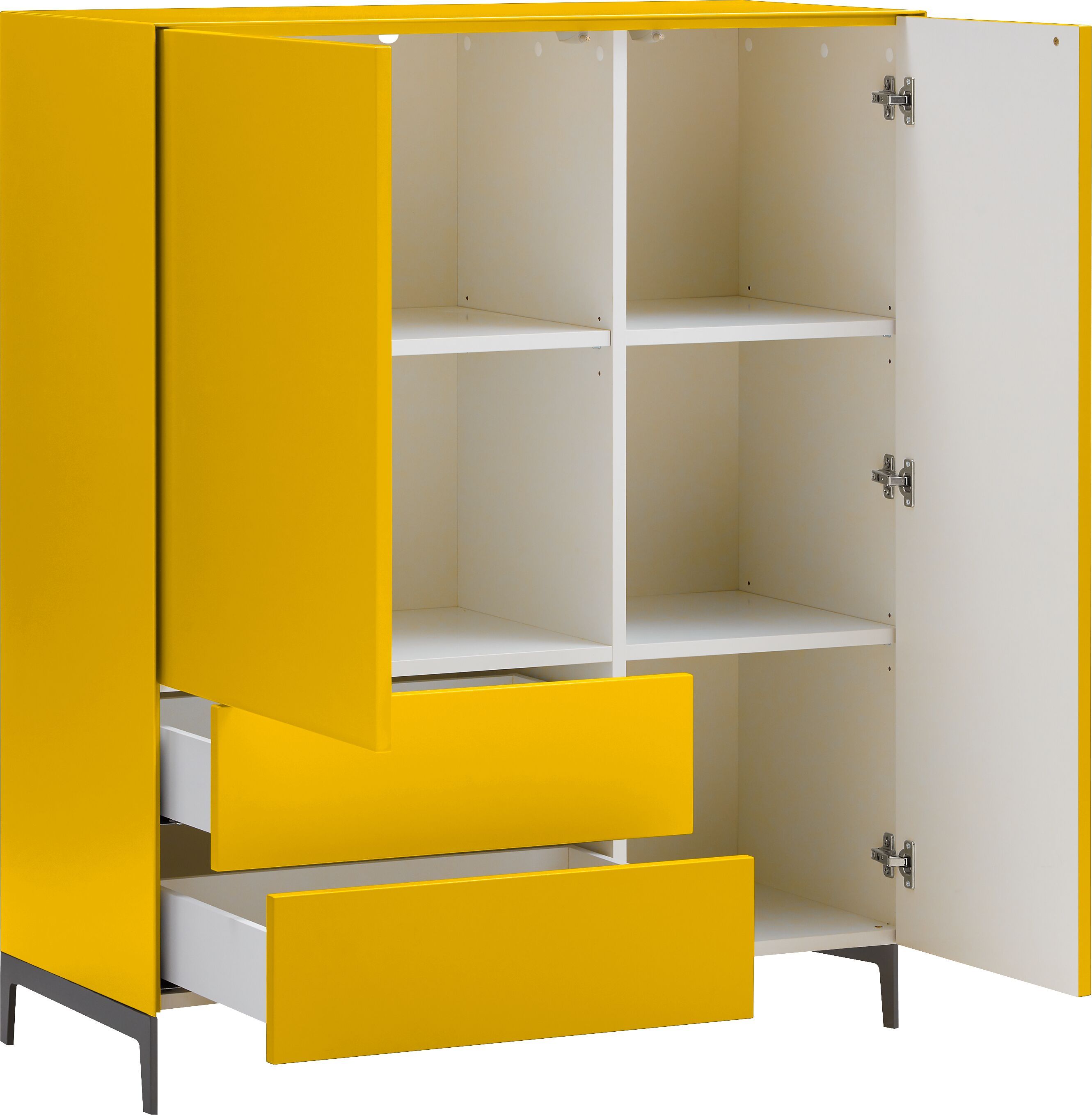 LUX Highboard - Gelb / B: 100.0 cm x T: 46.0 cm x H: 123.5 cm