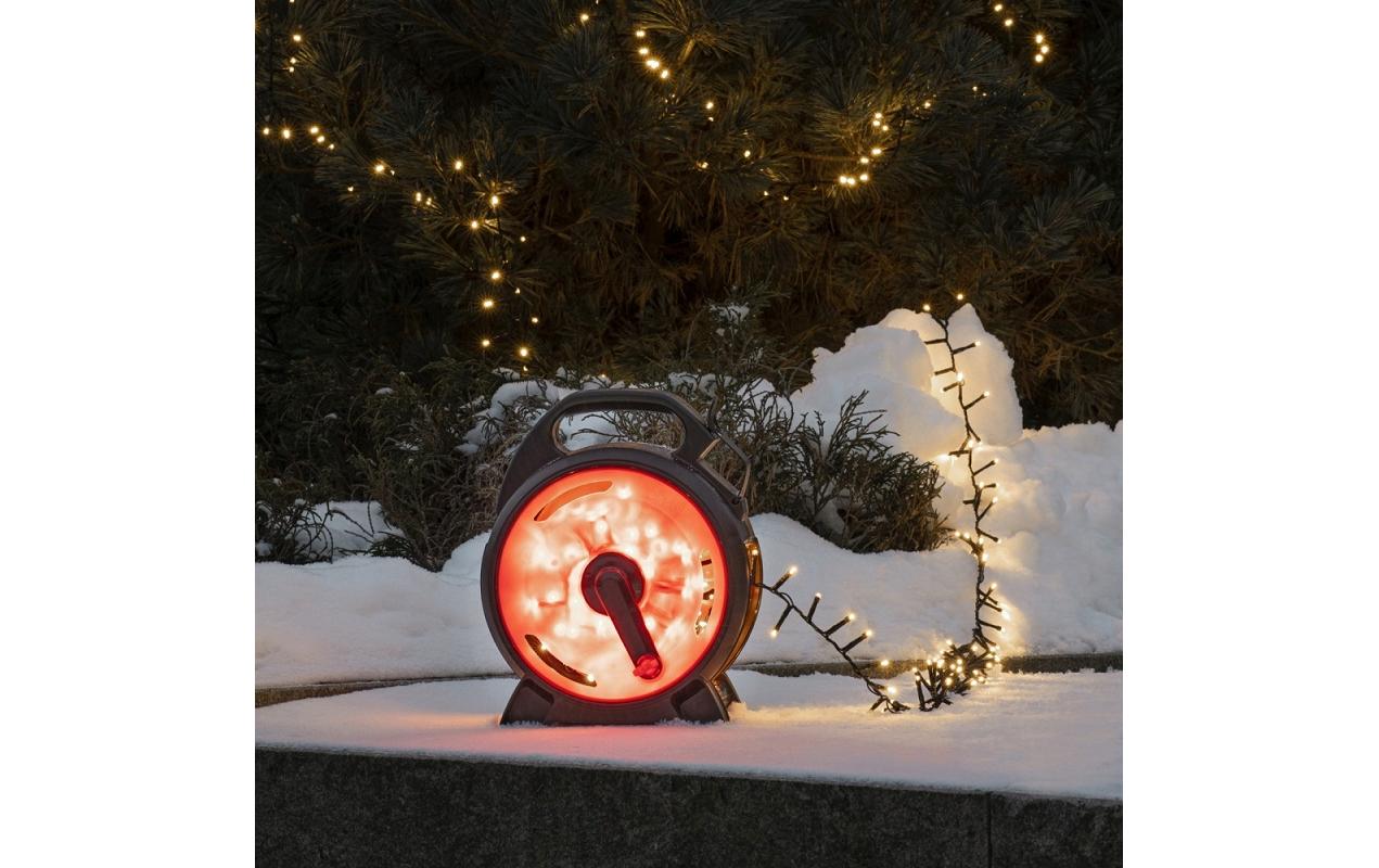 LED-Lichterkette Compactligths mit Kabelaufroller 800 LampenMicro LED Büschellichterkette