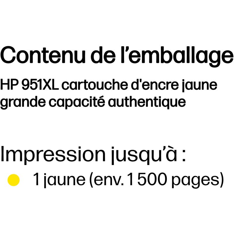 HP 951XL cartouche d'encre jaune grande capacité authentique