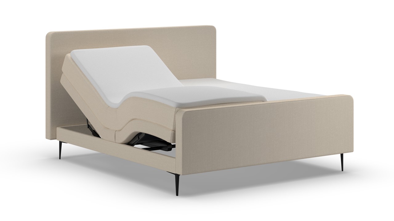 Elektrische boxspring Glade - Natural linen beige