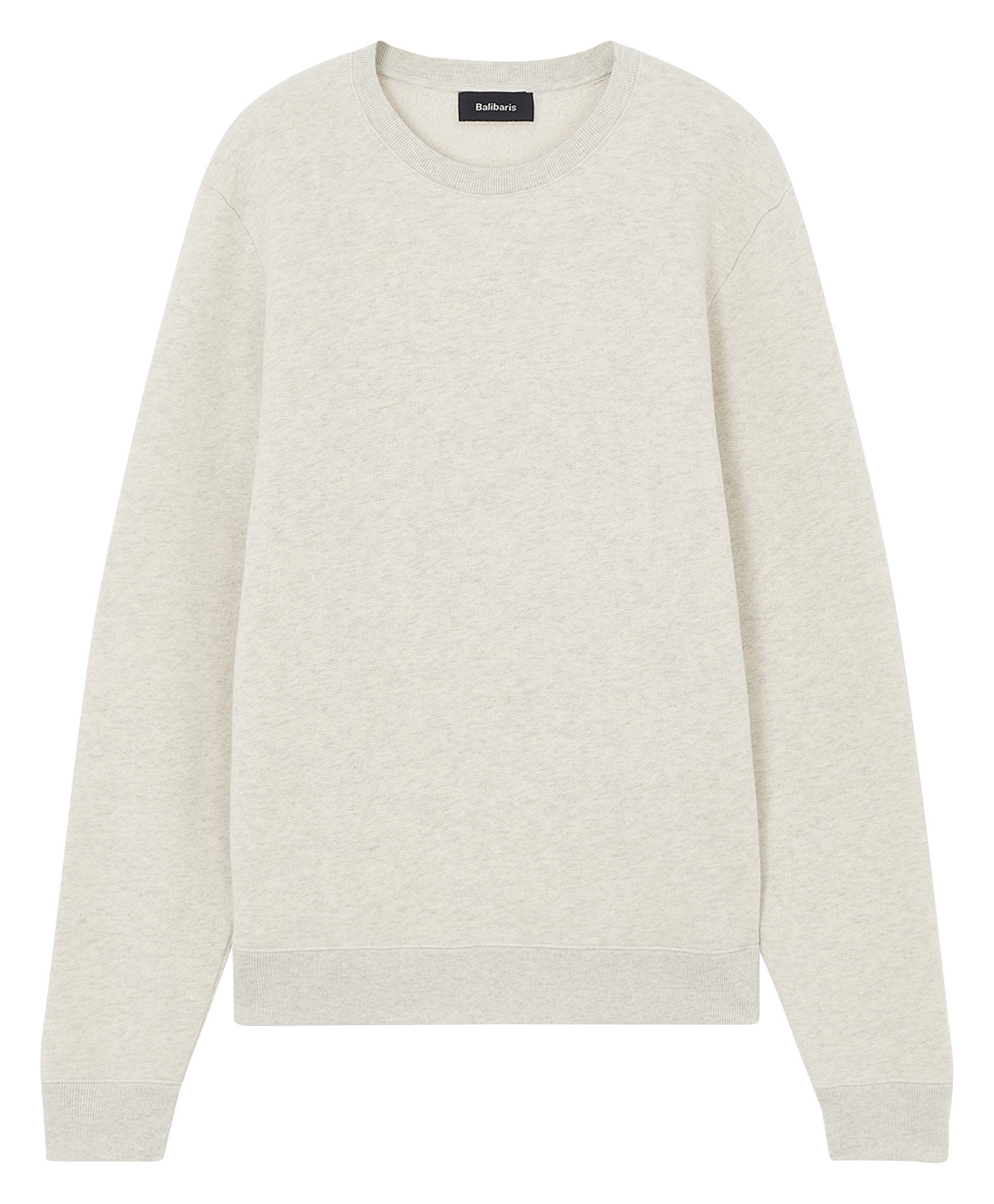 Sweat col rond regular fit en coton | Beige