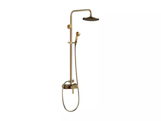Auralum MAX Colonne de Douche Laiton Rétro Système de Douche,Antique Ensemble de Douche Mural Kit de Douche avec 20cm Pommeau de Douche,Douchette