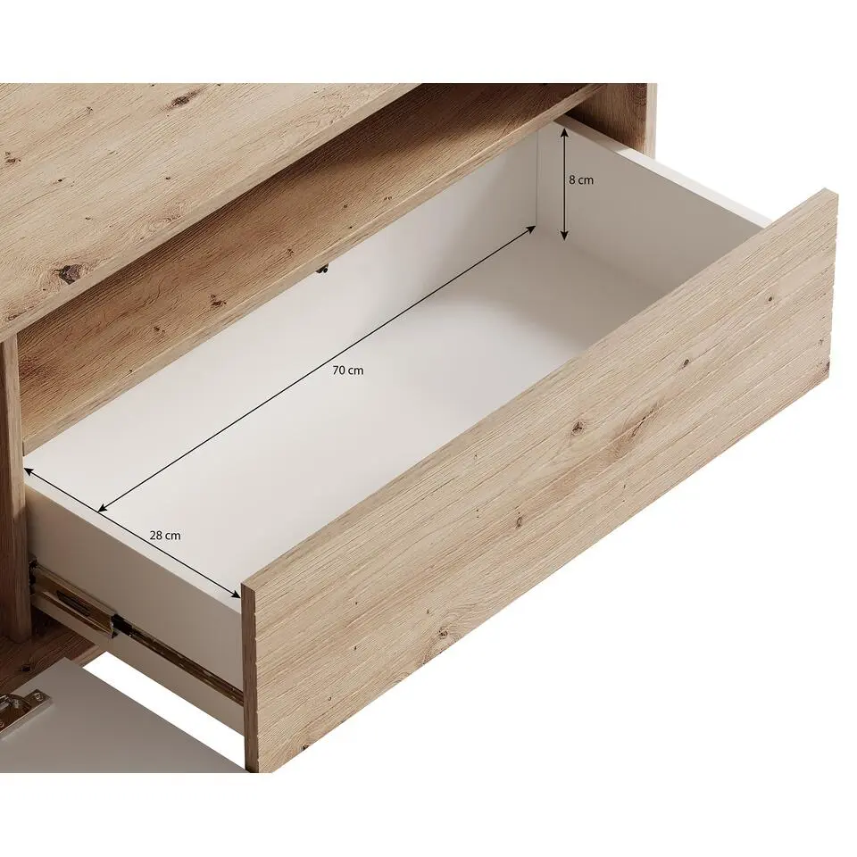 Meubella - TV-Meubel Fuzeta - Eiken - 152 cm