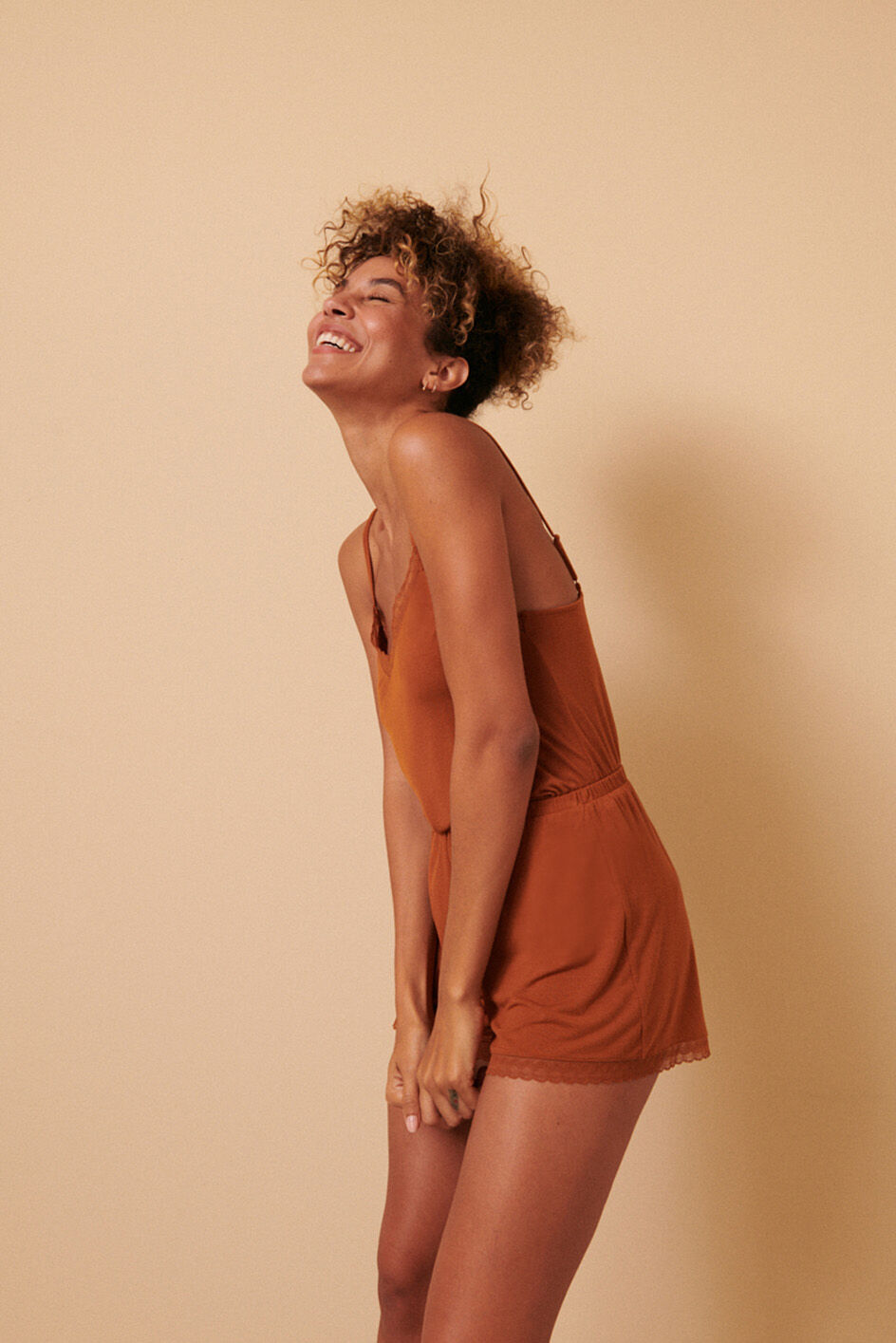 Short de pyjama - marron glacé