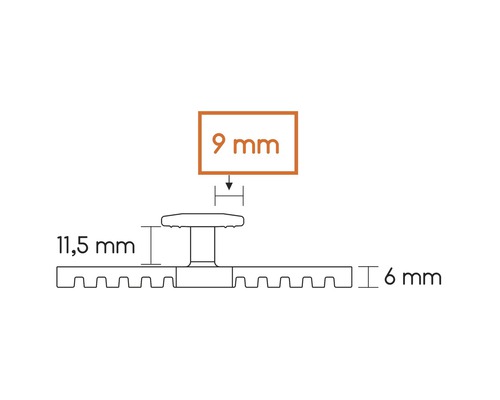 Konsta Terraflex afstandhouders 9 mm voor aluminium onderconstructie met zelfborende schroef C1 4,8x35 mm 1 verpakking = 30 stuks