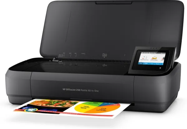HP Officejet 250 Mobile All-in-One - Multifunktionsprinter - farve - blækprinter - Legal (216 x 356 mm) (original) - A4/Legal (medie) - op til 8 spm (kopiering) - op til 10 spm (udskriver) - 50 ark - USB 2.0, USB vært, Wi-Fi