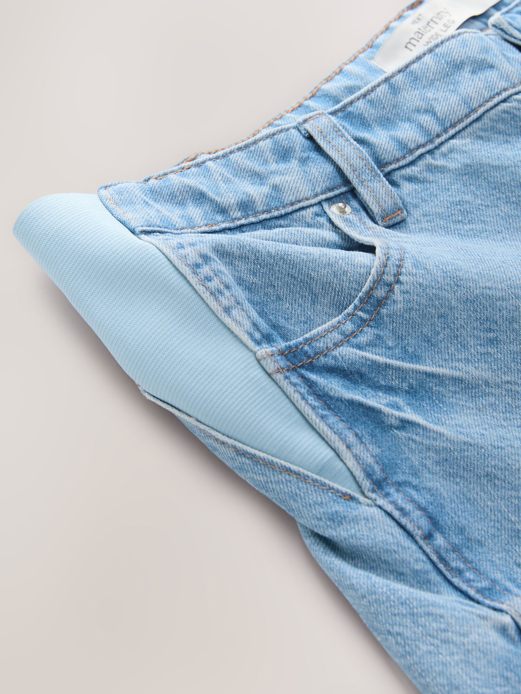 Lichtblauw - Zwangerschapsjeans met wijde pijpen van 100% katoen