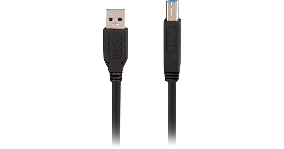 SharkoonUSB-A 3.0 > USB-B kabel  (Zwart, 5 meter)