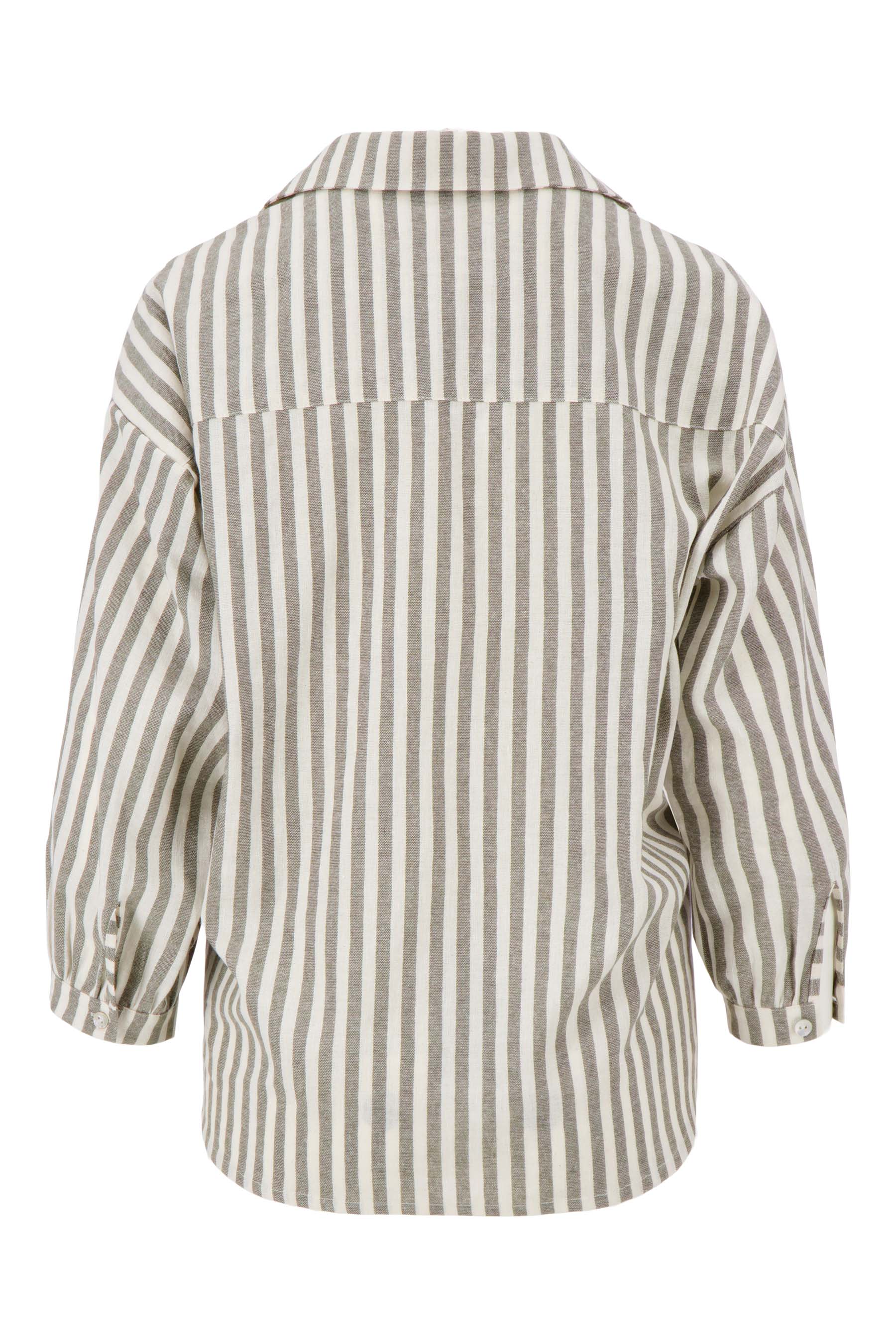 gestreepte linnen blouse