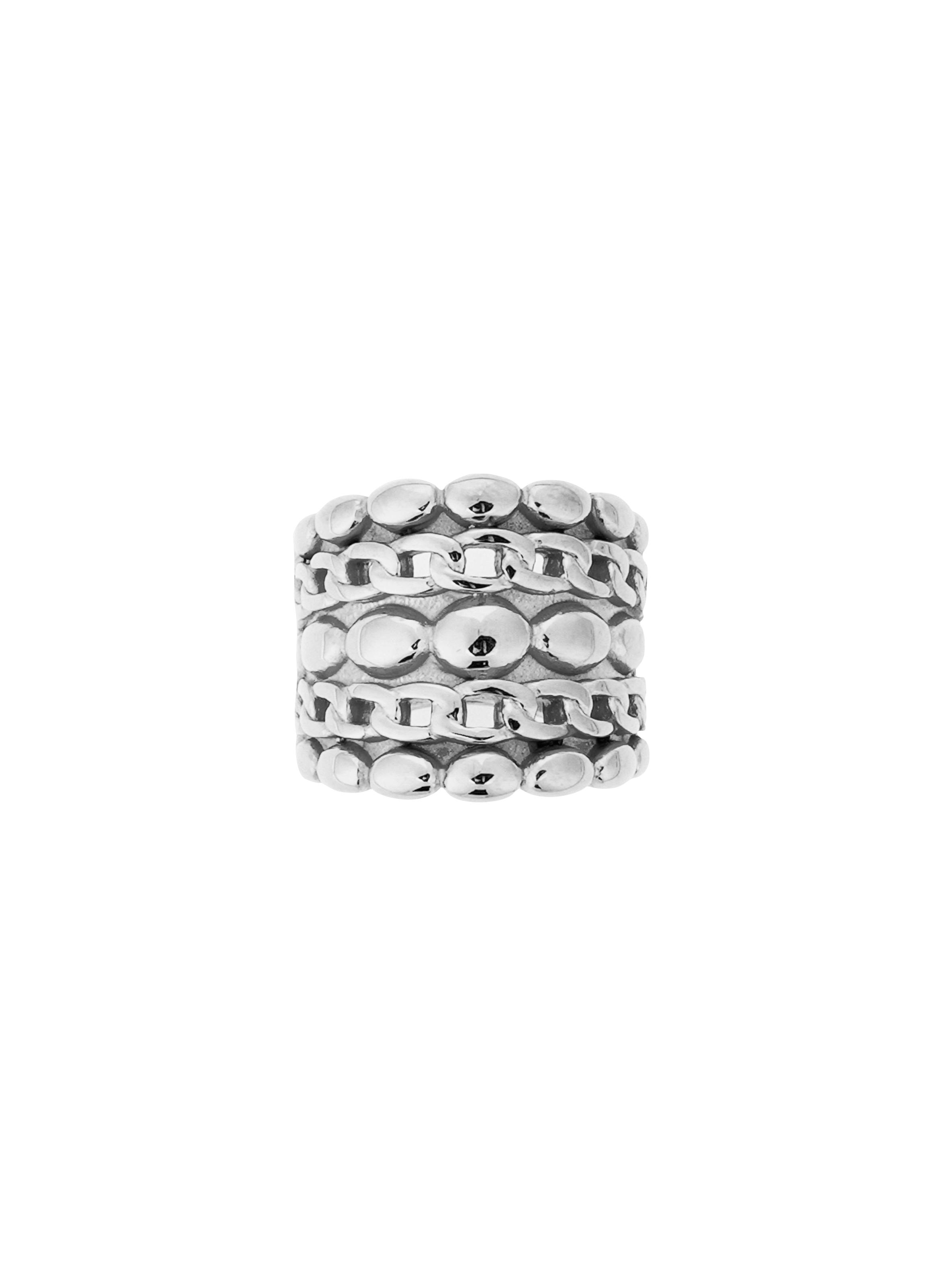 HELLENIS - Bague tressé en acier inoxydable | Argent