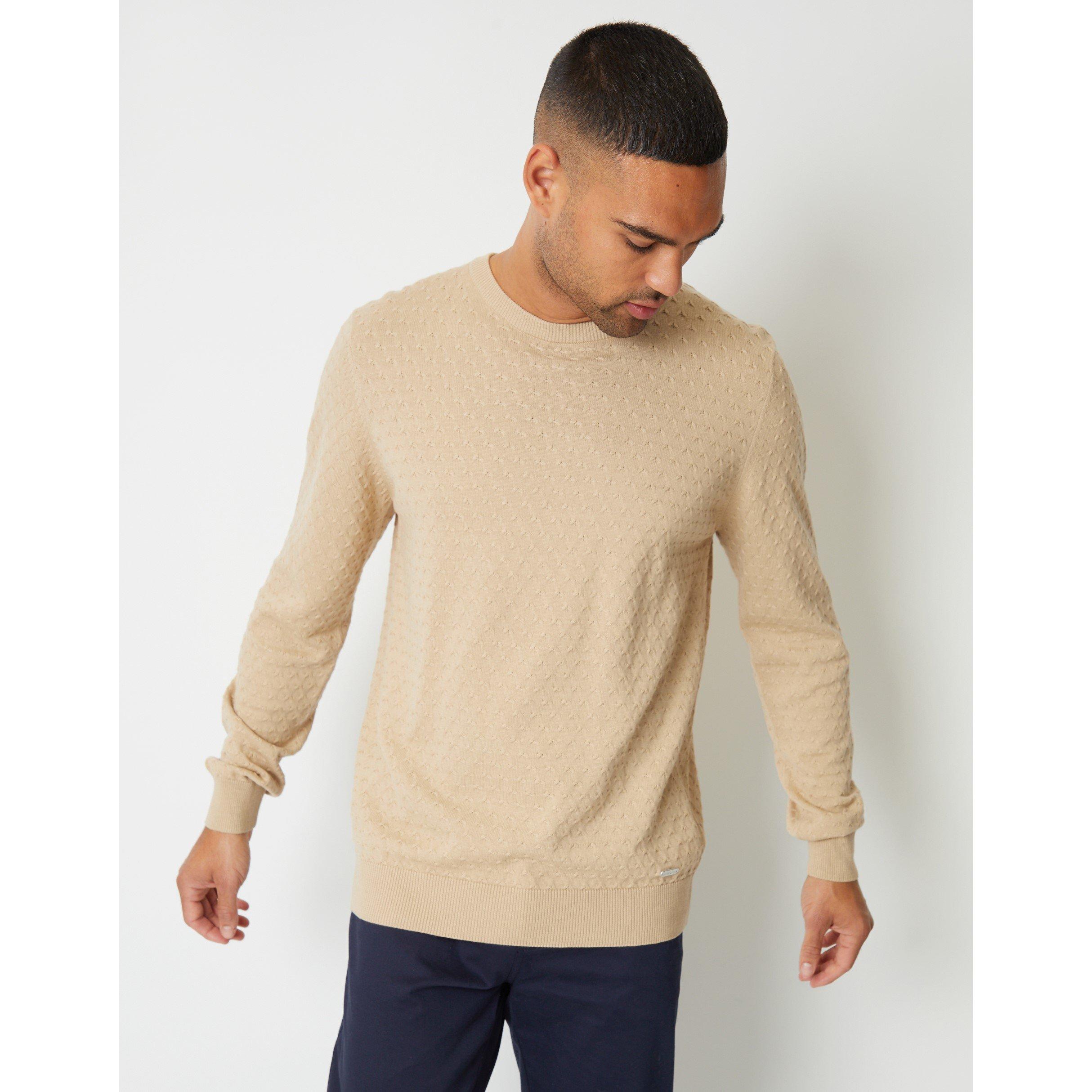 Threadbare Cable Knit Crew Neck Jumper Mens