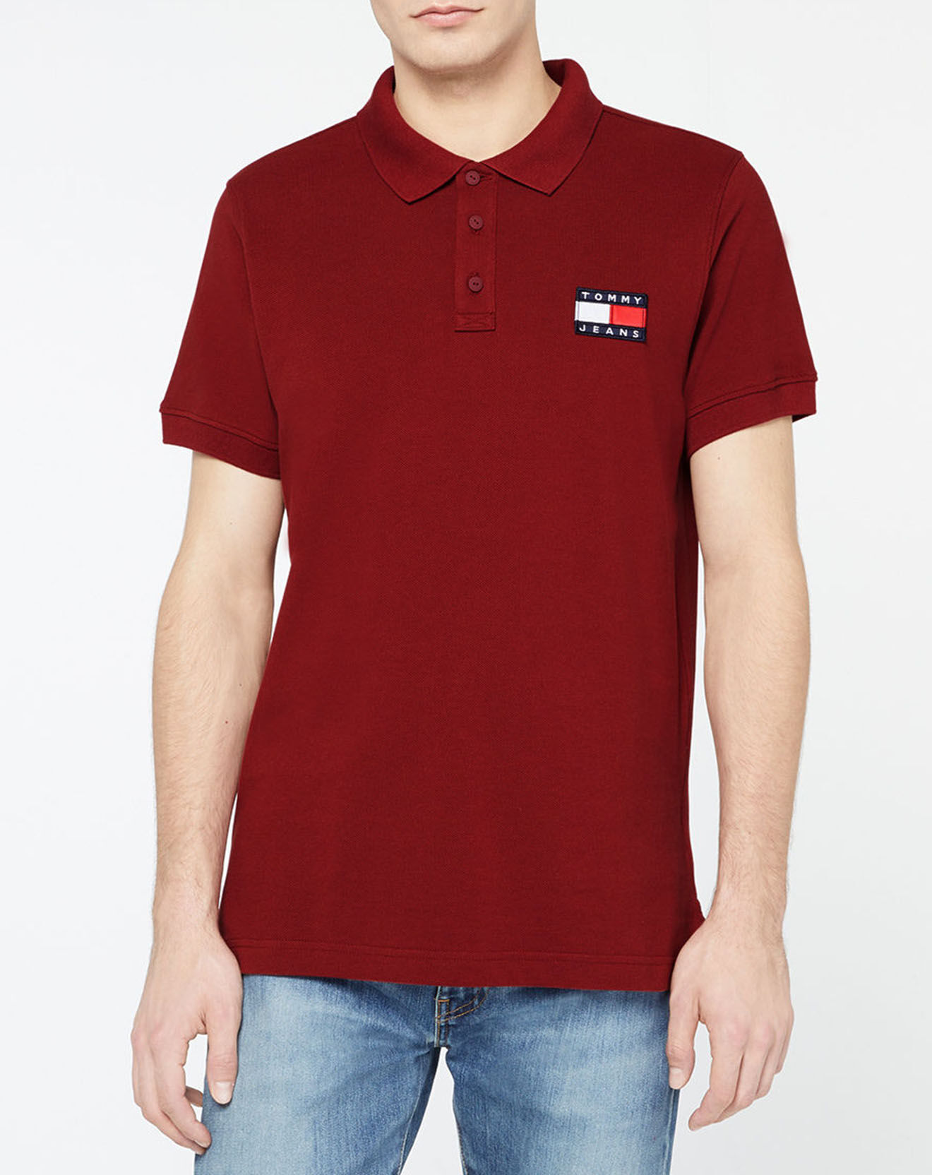 Tommy Jeans Polo Tommy Badge bordeaux