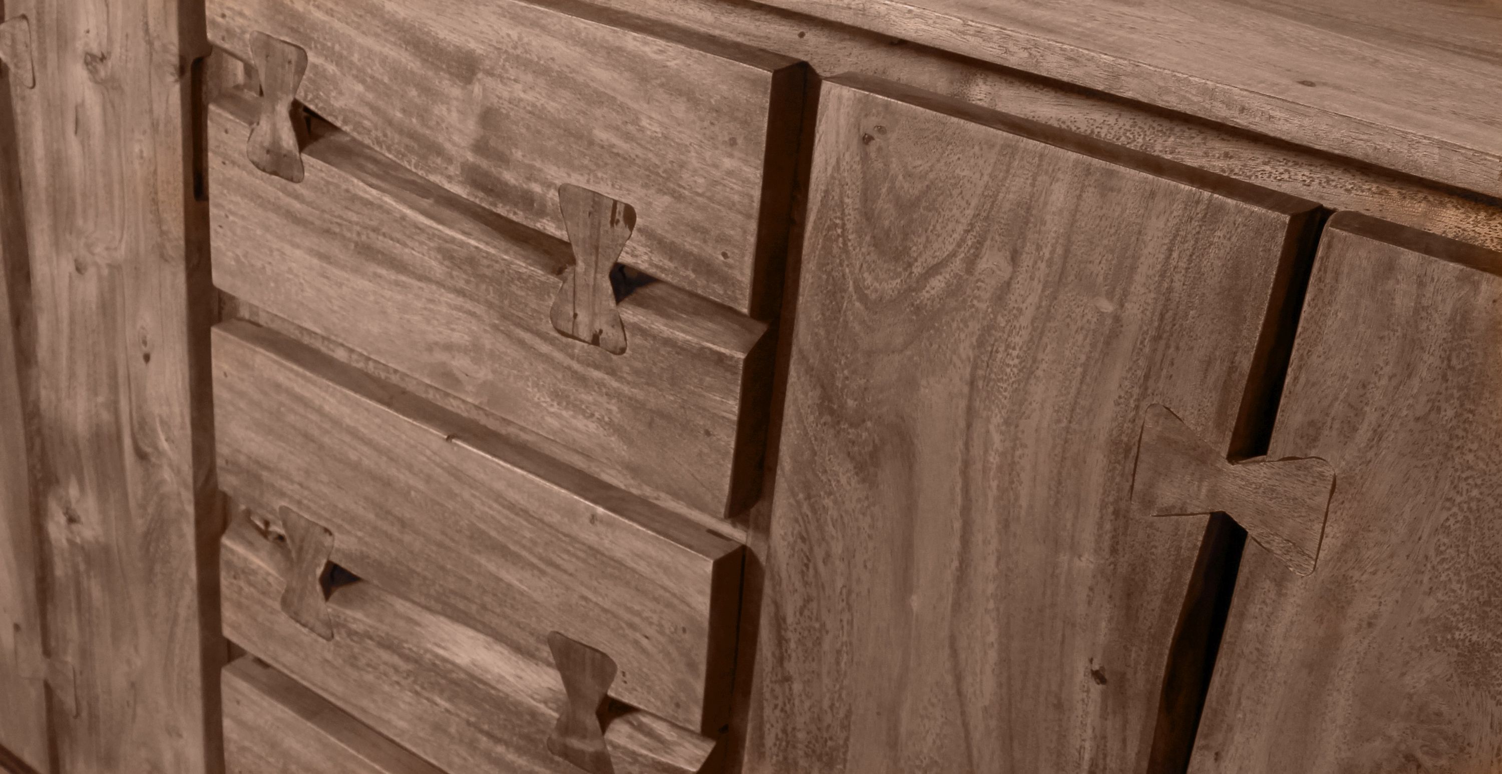 Sideboard Natural Edge Akazie Kommode Wohnzimmer Esszimmer Schubladen Schrank