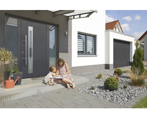 EcoStar ISOPRO IP 780S voordeur, 1100 x 2100 mm, linksdraaiend, CH703 antraciet metallic, inclusief beslagset, RVS-greep, veiligheidsprofielcilinder met 5 sleutels