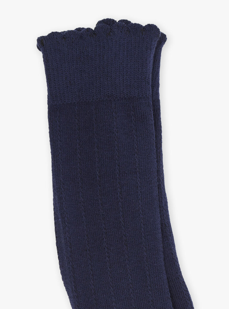Collants fantaisie bleu marine