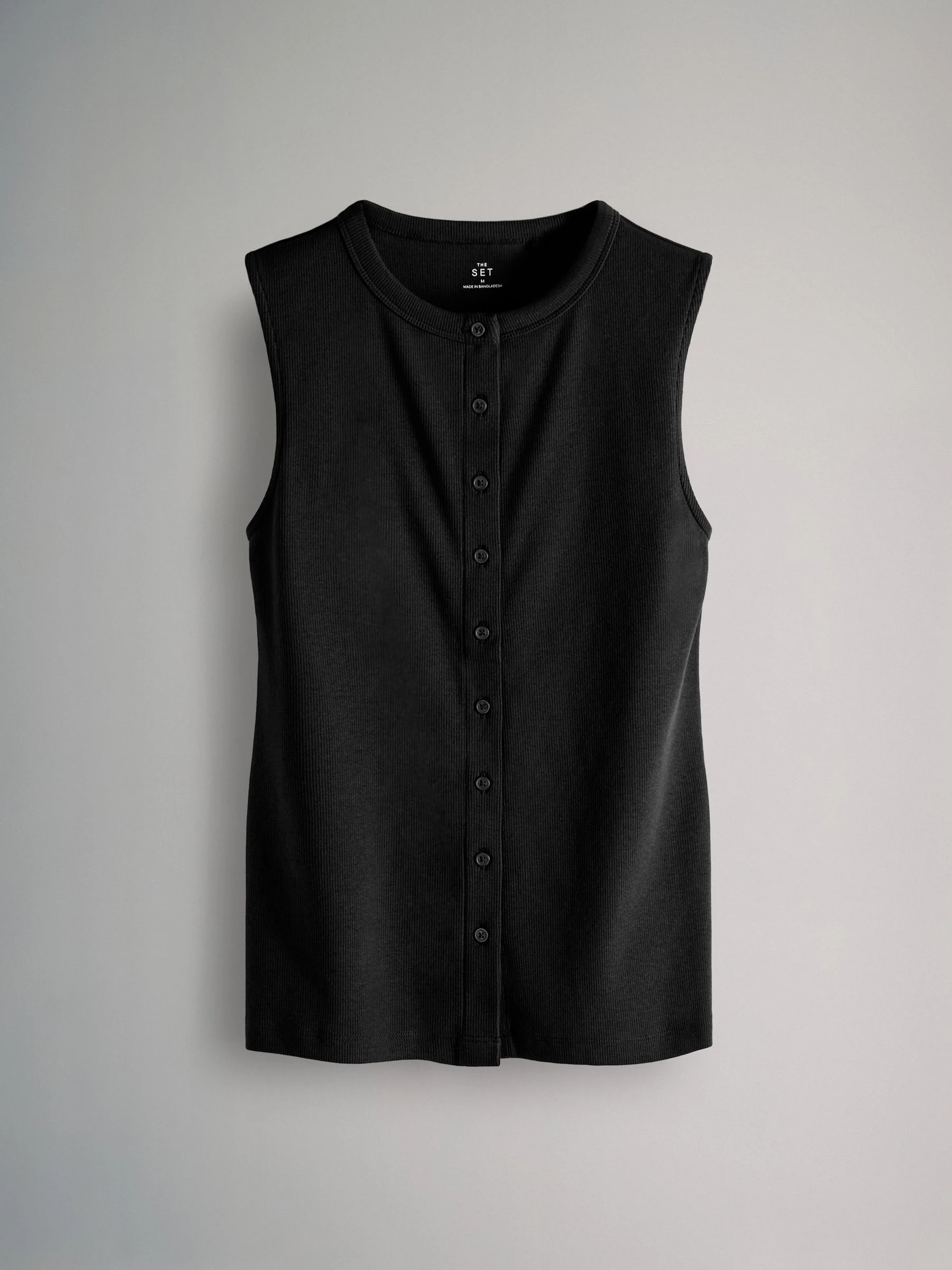 The Set 3 Pack Button Through Ribbed Vests
