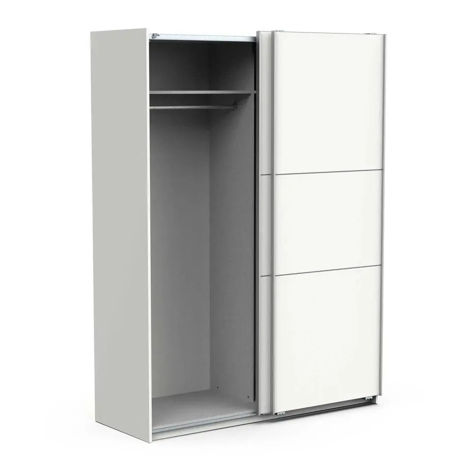 Garderobekast Spectre 148cm met schuifdeuren - mat wit