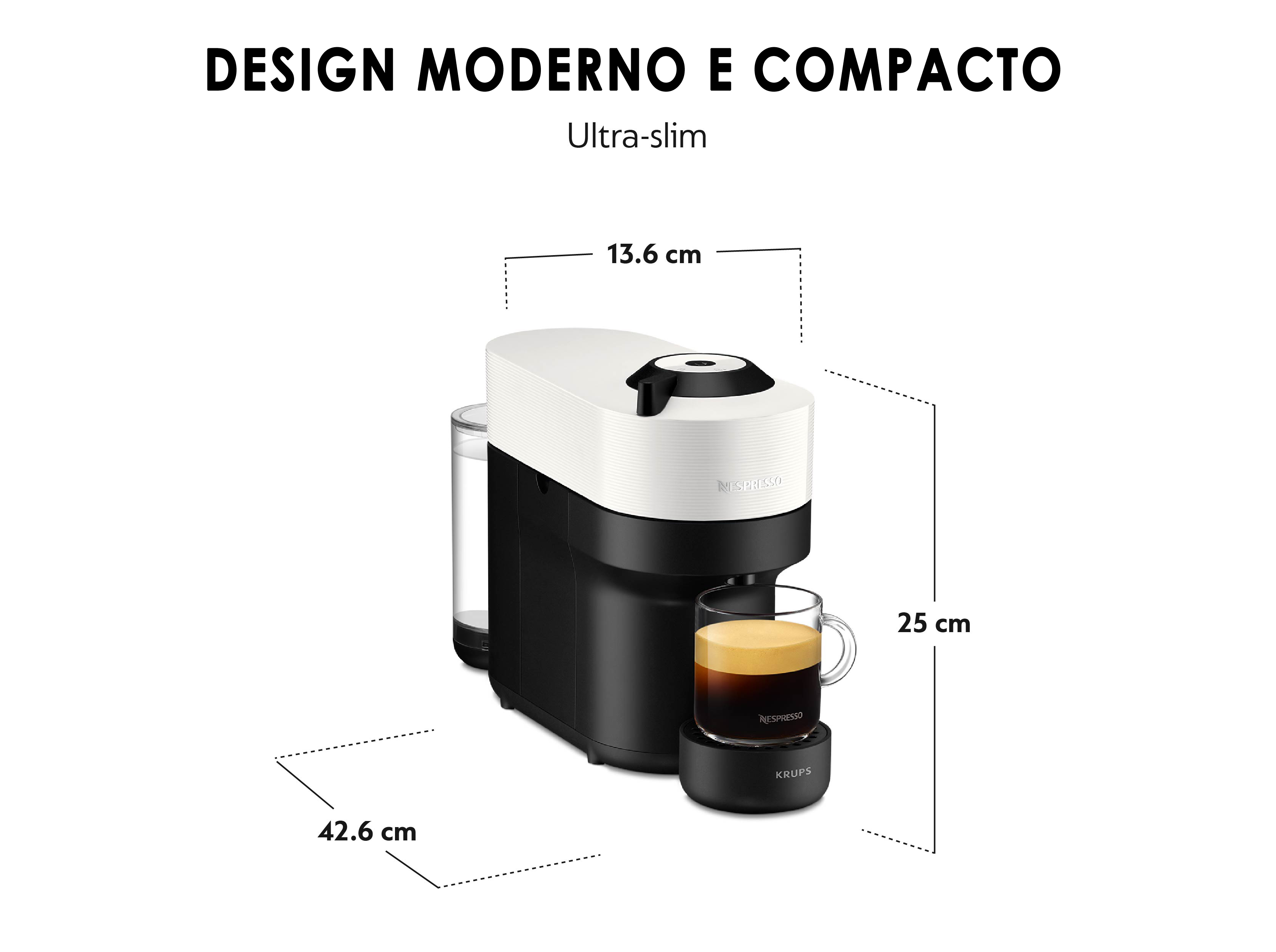 MÁQUINA DE CAFÉ NESPRESSO KRUPS XN9201P3 VERTUO POP BRANCA