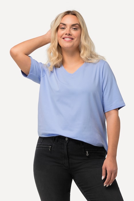 T-Shirt, A-Linie, V-Ausschnitt, Halbarm