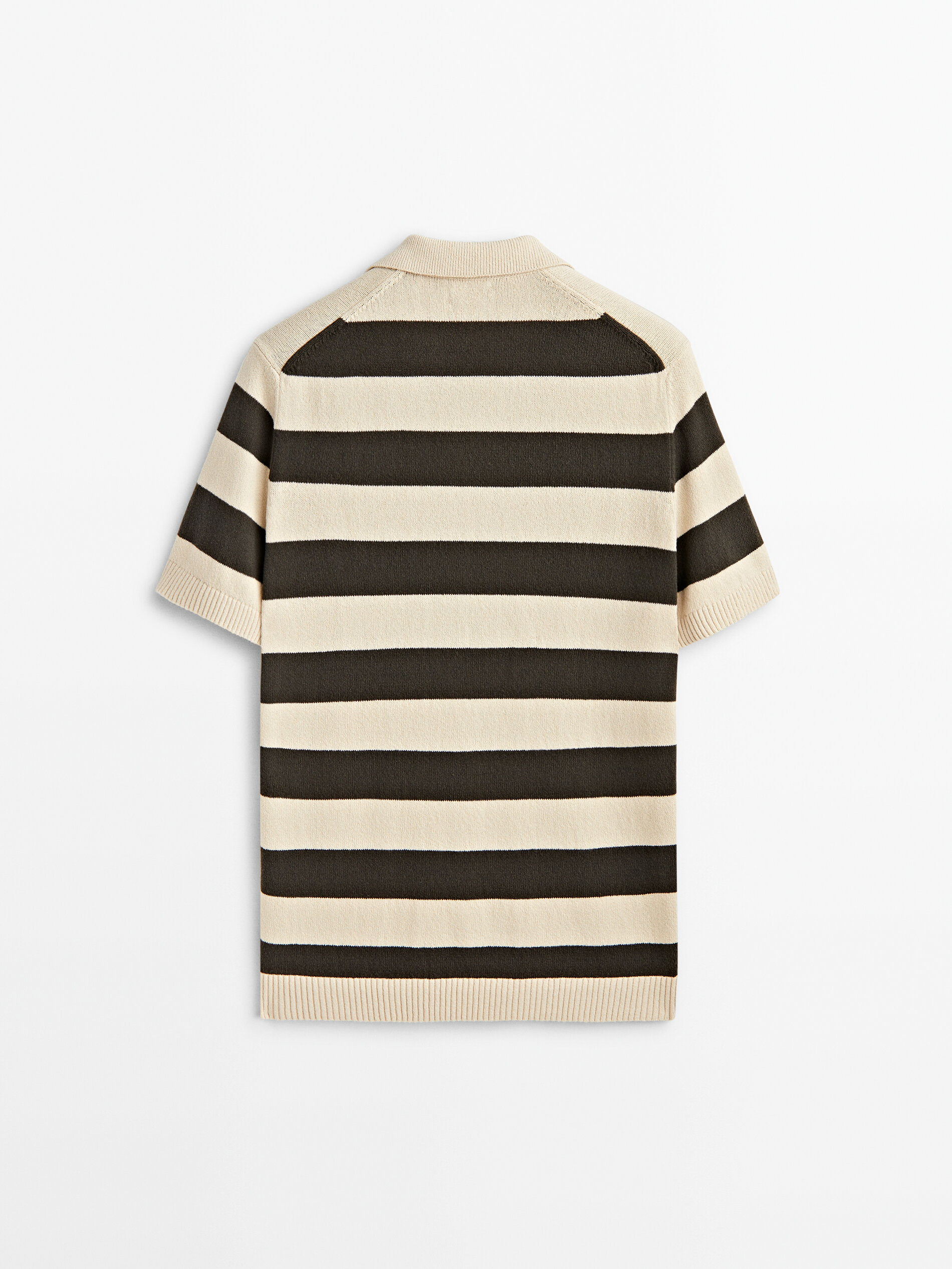 Camisa polo listrada de manga curta - CINZA ANTRACITE