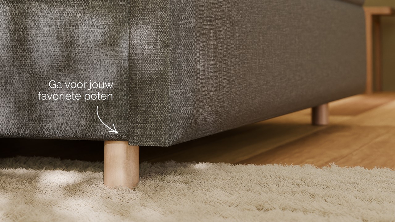 Boxspring Mica - Linen touch dark grey