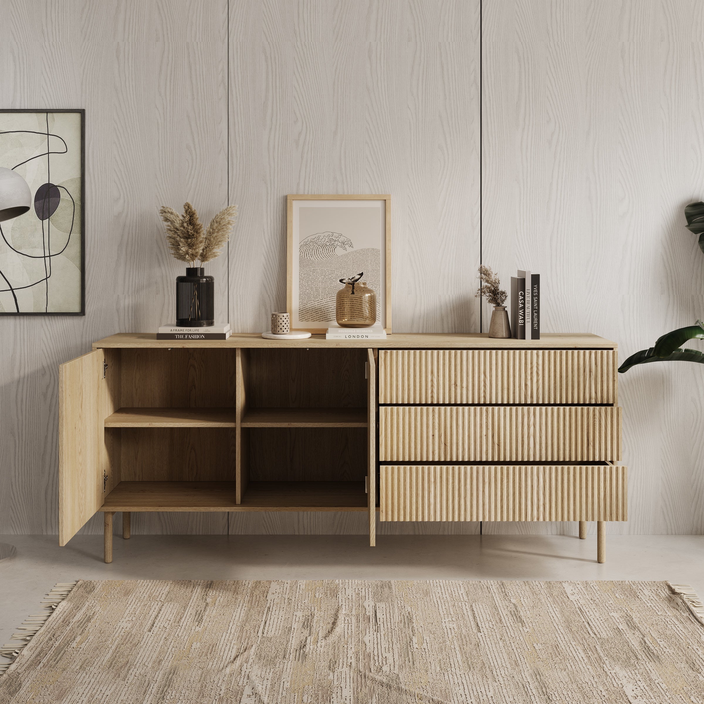 Meubella - Tenerife - Dressoir - Eiken - 187 cm